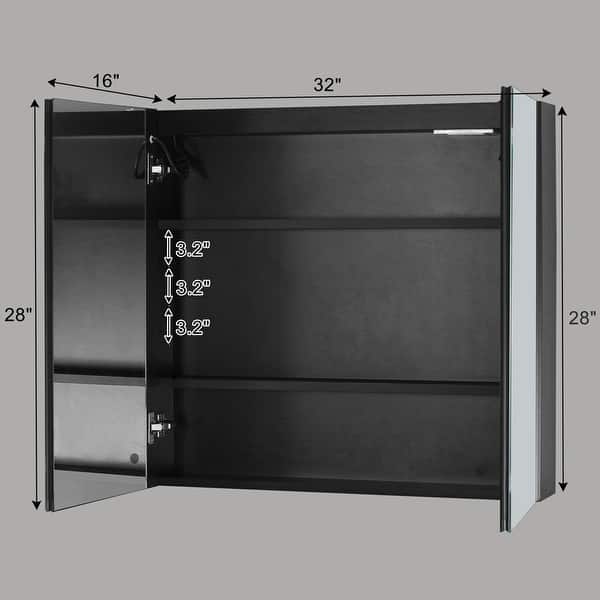 dimension image slide 2 of 3, FCH Bathroom Wall Cabinet with Mirror