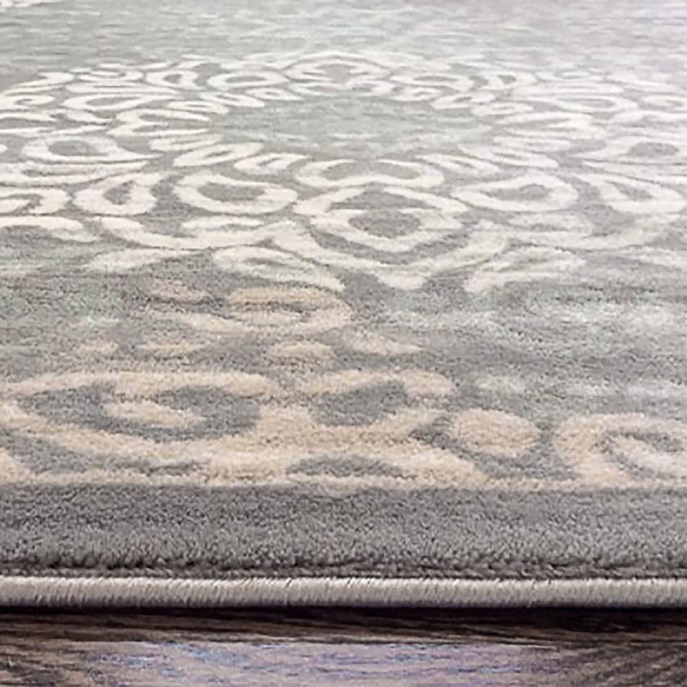 Admire Home Living Plaza Modern Abstract Damask Pattern Area Rug