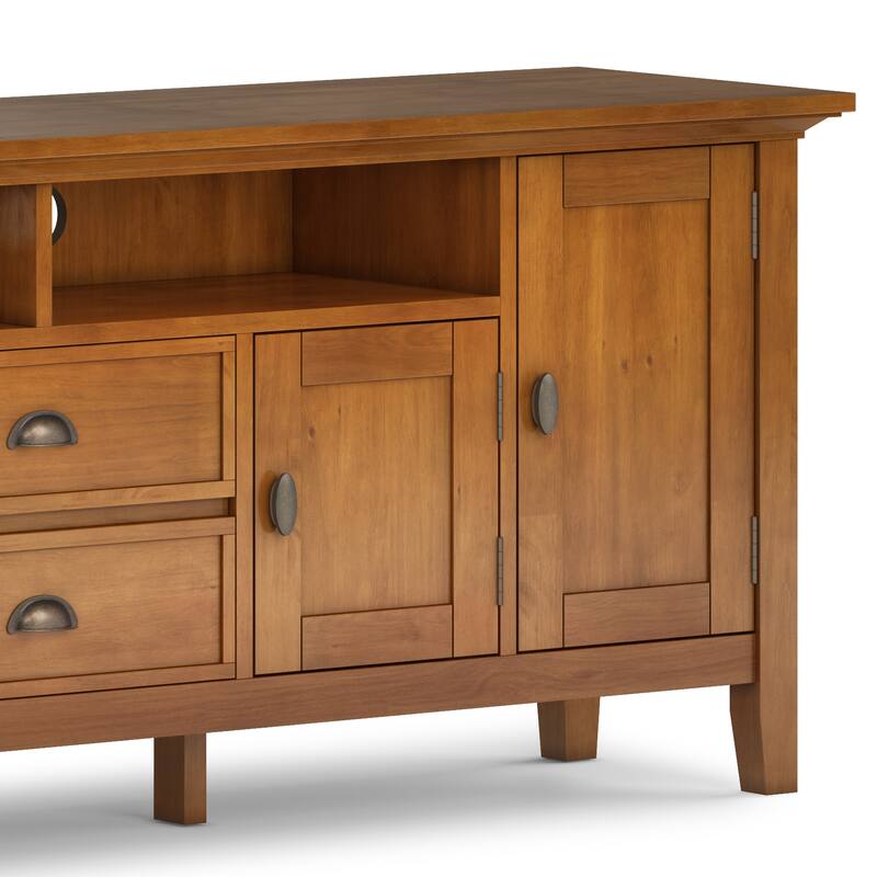 WYNDENHALL Mansfield SOLID WOOD 72 inch Wide Transitional TV Media Stand For TVs up to 80 inches - 72'' W x 16.5'' D x 26'' H