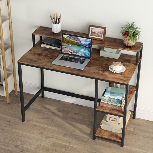 Computer Workstations Writing Desk with Storage Shelves. Opens flyout.