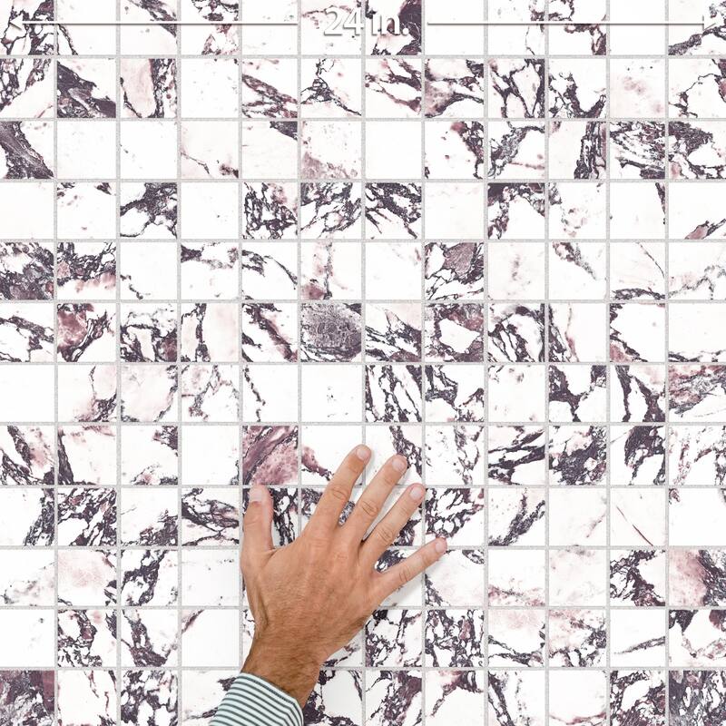 Merola Tile Touche 2" Square Rubis 11-3/4" x 11-3/4" Porcelain Mosaic Floor and Wall Tile - (1 Tile)