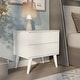 preview thumbnail 3 of 31, Bodo Mid-century Modern Wood 2-Drawer Nightstand by Carson Carrington White