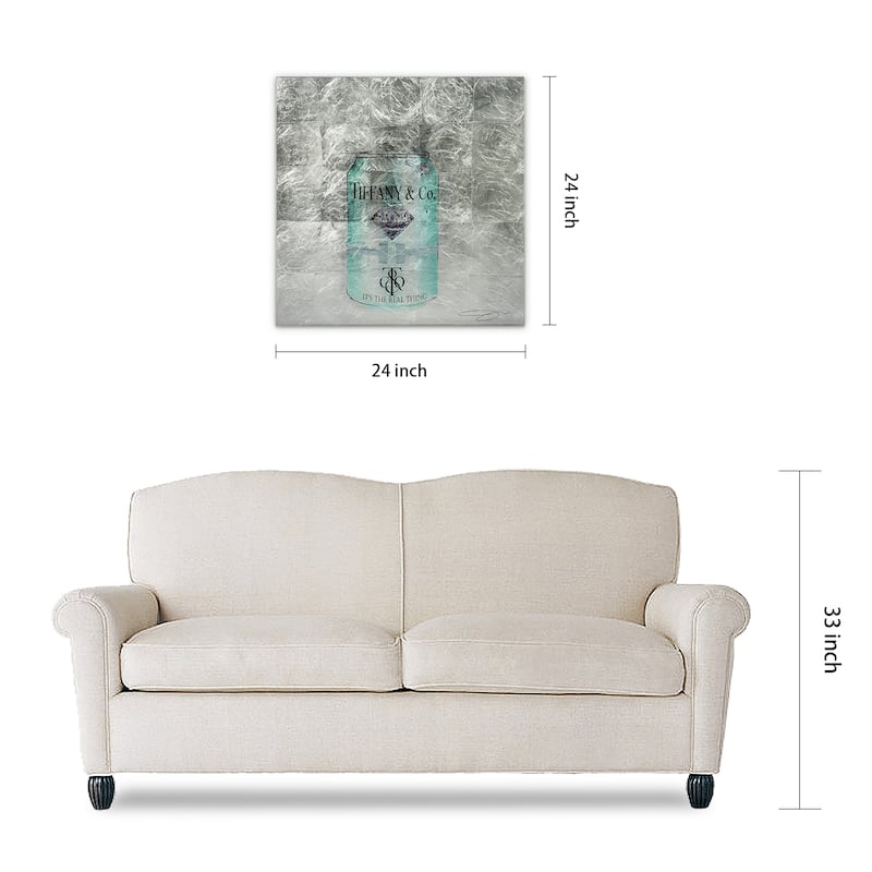 Fashion Drinks Reverse Printed Tempered Glass with Silver Leaf