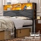 preview thumbnail 6 of 20, VECELO PU Leather Smart Bed Frame with RGB LED Lights and Bookcase Storage USB Outlet Charging Headboard No Box Spring