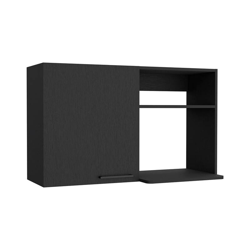 24" High Stackable Wall Storage Cabinet with 2 Interior Shelves, 2 External Shelves, White, One Door Storage Organizer