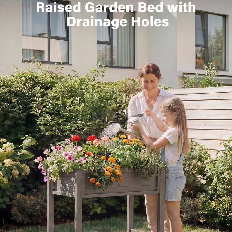 WINSOON All Weather HIPS Raised Garden Bed with Drainage Holes
