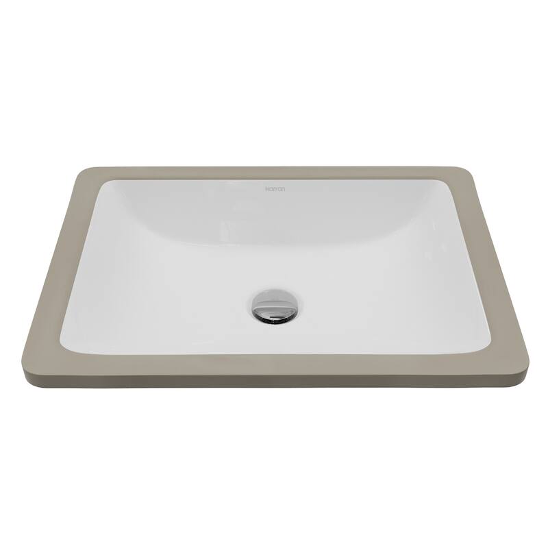 Karran Valera 18" Rectangular Undermount Vitreous China Bathroom Sink in White