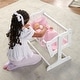 preview thumbnail 3 of 6, Badger Basket Heirloom Style Doll Cradle with Bedding - White/Pink - 23.75" x 14" x 17"