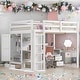 preview thumbnail 2 of 32, Full Size Loft Bed with Built-in Wardrobe, Desk, Storage Shelves and Drawers