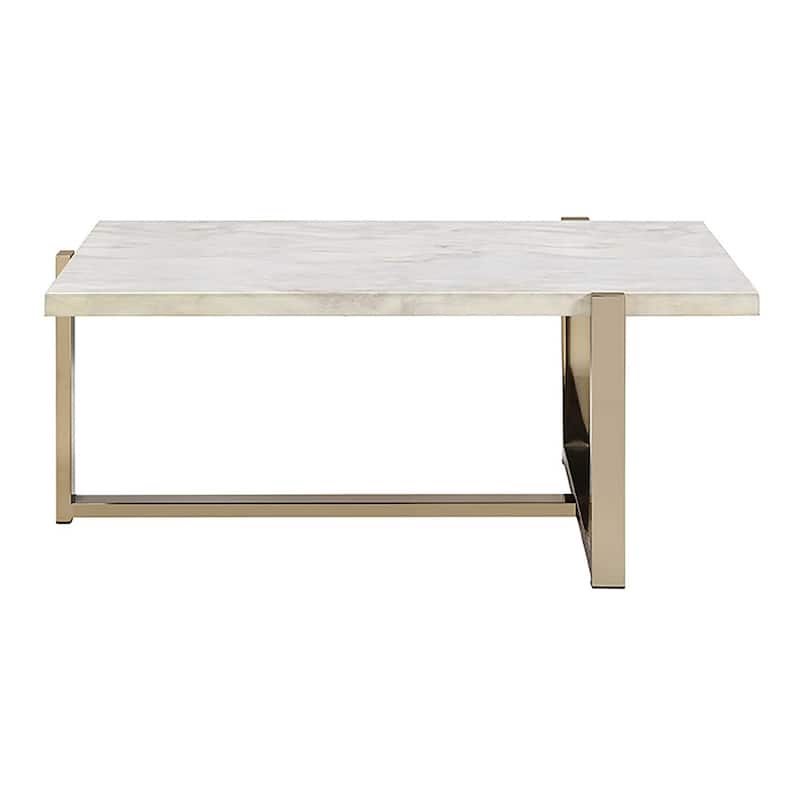 Benita Engineering Stone Top and Champagne Coffee Table