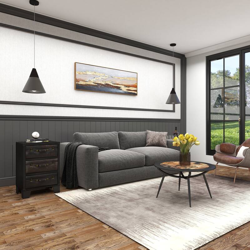 Dark Brown Faux Leather Vintage Faux Leather Cabinet with Buckles and Straps Detailing