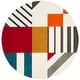 preview thumbnail 22 of 84, SAFAVIEH Hollywood Tatianna Mid-Century Modern Abstract Rug 10' Round - Ivory/Peacock Blue - Round