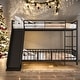 preview thumbnail 2 of 30, Kids Metal Bunk Bed with Slide and Guardrails