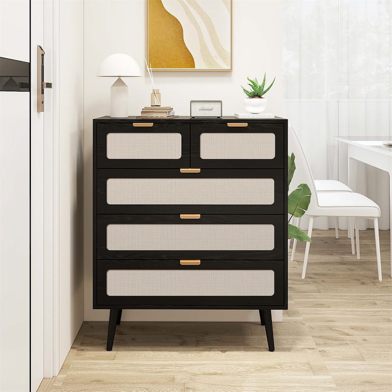 5 Drawer Cabinet, Accent Storage Cabinet, Suitable for Dining Room