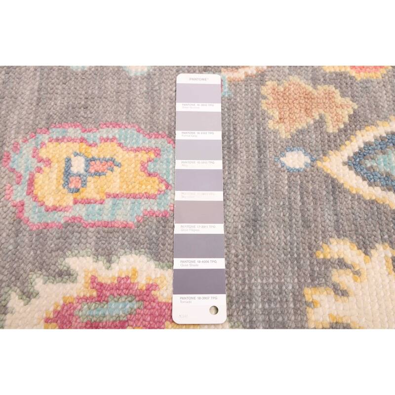 ECARPETGALLERY Hand-knotted Modern Oushak Dark Grey Wool Rug - 3'6 x 5'8