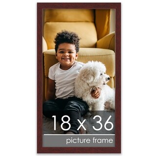 18x36 Traditional Mahogany Complete Wood Picture Frame with UV Acrylic ...