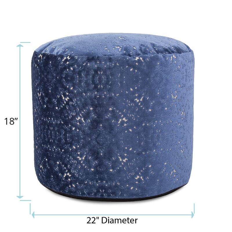 Allan Andrews Round Tall Pouf Pasini Sapphire