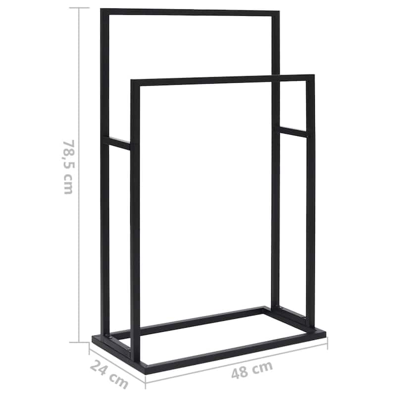 vidaXL Towel Rack Freestanding 2 Tier Towel Holder Stand for Bathroom Iron
