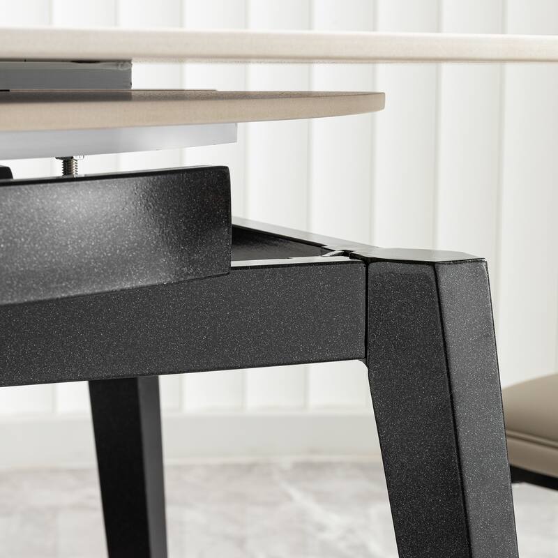 Extendable Sintered Stone Material Round Dining Table