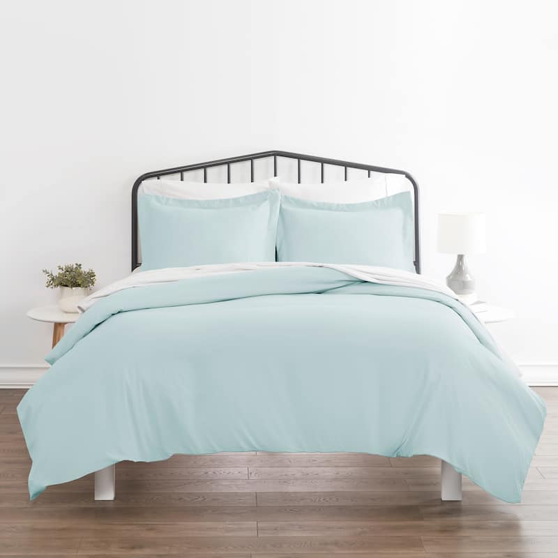 Home Collection Hotel Quality 3-Piece Oversized Duvet Cover Set - Aqua - Full - Queen