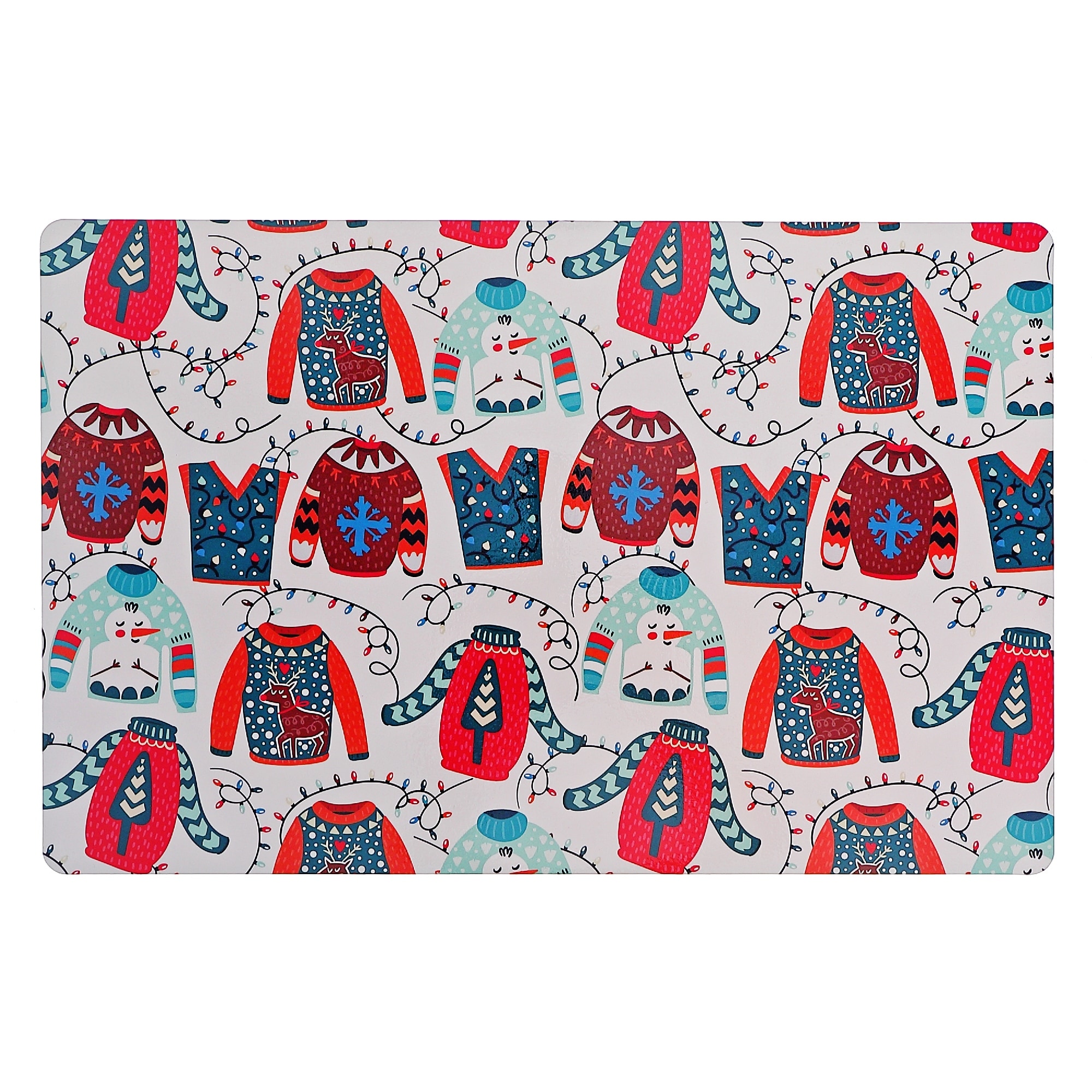 Christmas Plastic Placemat Sweater Weather - Set of 12