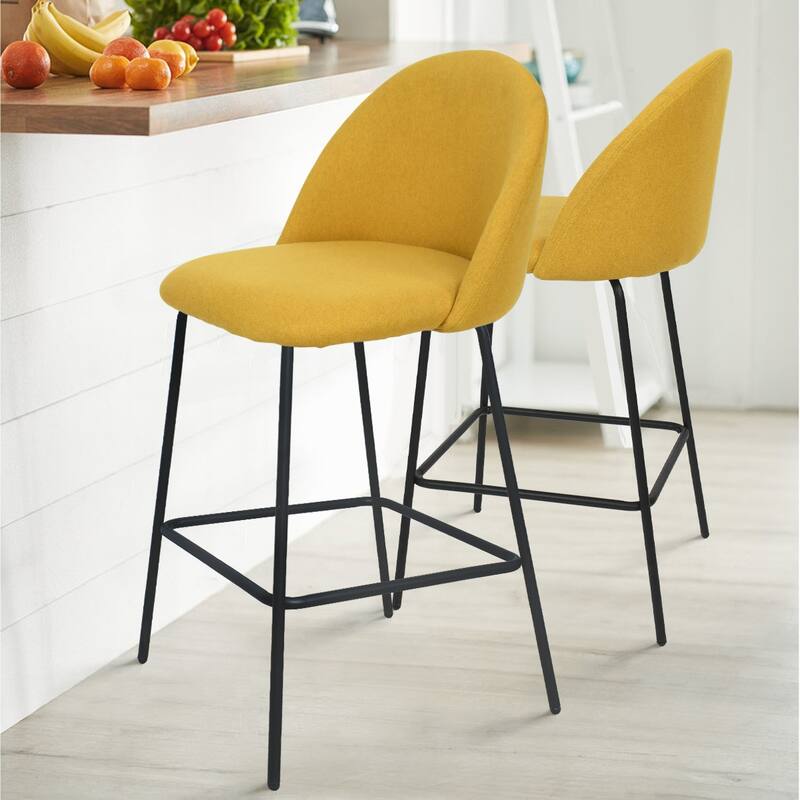 Nano Upholstered 25 inch Metal Frame Counter Stool (Set of 2) - 36"x19"x18"