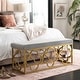 preview thumbnail 23 of 27, SAFAVIEH Fleur Moroccan Glam Velvet Rectangle Bench - 44.5" x 16.5" x 19" Grey/Gold