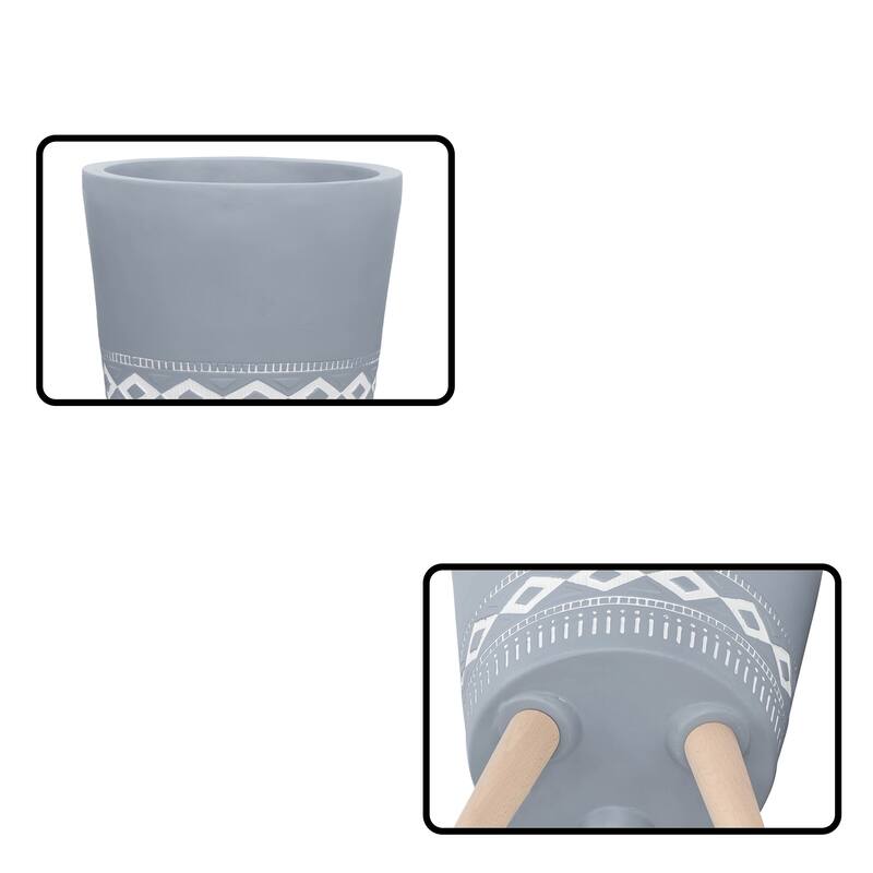 S/2 10/12" Diamond Planter w/ Wood Legs