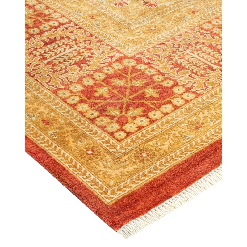Overton One-of-a-Kind Hand-Knotted Traditional Oriental Mogul Orange Area Rug - 8' 2" x 10' 4"