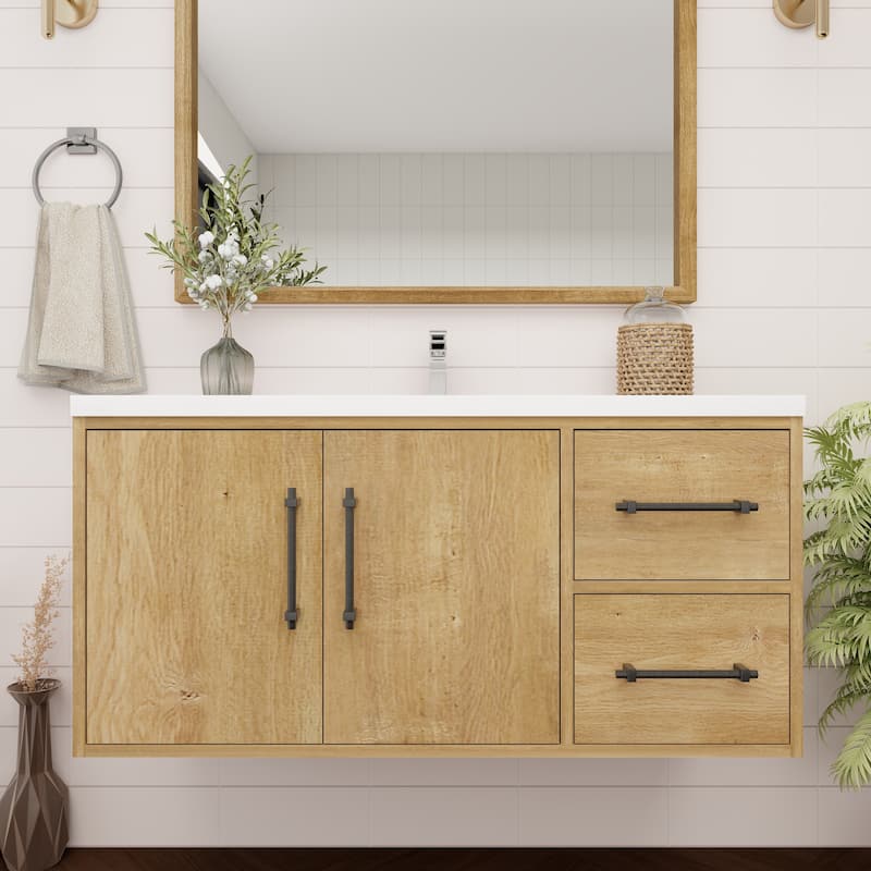 Victoria 42'' R Wall-mounted Vanity with Reinforced Acrylic Sink - 41.5