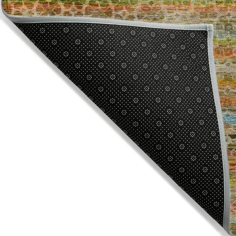 Machine Washable Indoor/Outdoor Transitional Striped Chantille Rug