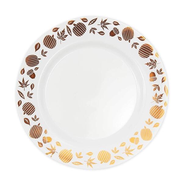 Shop 24 Disposable Plastic Dinner Plates Thanksgiving Party Fall Leaf Pumpkin 9 In 9 X 9 Overstock 31677671