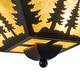 preview thumbnail 7 of 9, Yosemite Bronze Rustic Tree Square Indoor Outdoor Flush Mount Ceiling Light - 14-in W x 5.75-in H x 14-in D