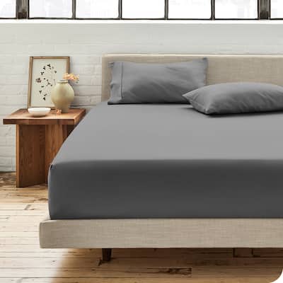Bare Home Organic Cotton Percale Fitted Bottom Sheet