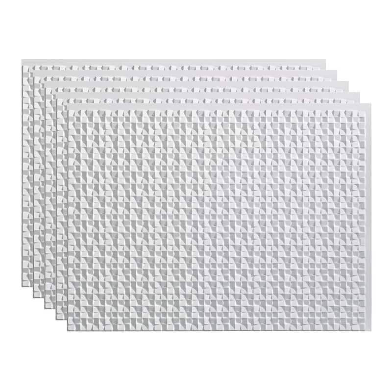 FASÄDE Terrain Decorative Vinyl Backsplash Panel - 5 Pack - Gloss White
