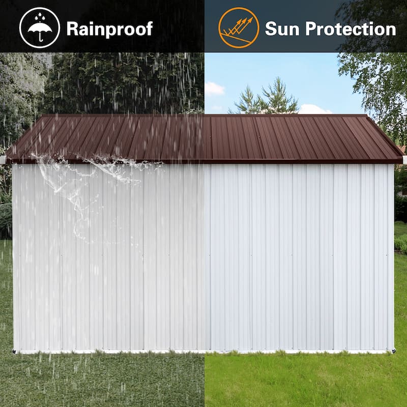 Rustproof Metal Garden Shed with Hinged Door & Integrated Vents Outdoor Tool Shed Storage Shed with Security Lock