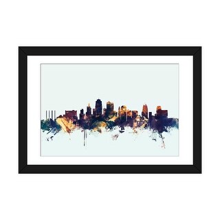 iCanvas "Kansas City, Missouri, USA On Blue" by Michael Tompsett