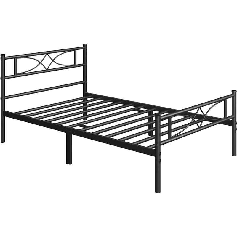 Yaheetech Simple Metal Platform Bed Frame with Curved Design Headboard and Footboard