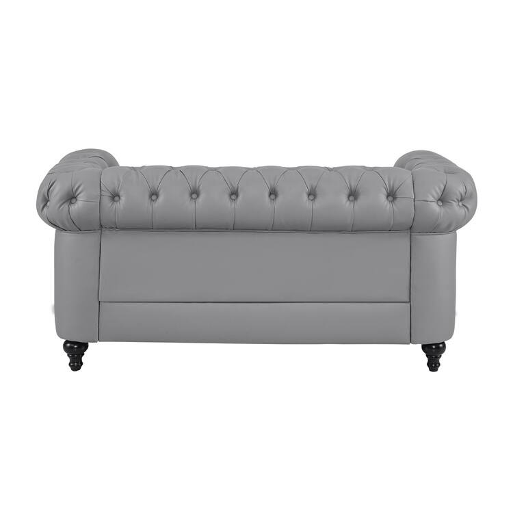 Everett Chesterfield Love Seat & Sofa - Rolled Arms, Tufted Cushions, 2- and 3-Seater Sectional Couch for Small Spaces