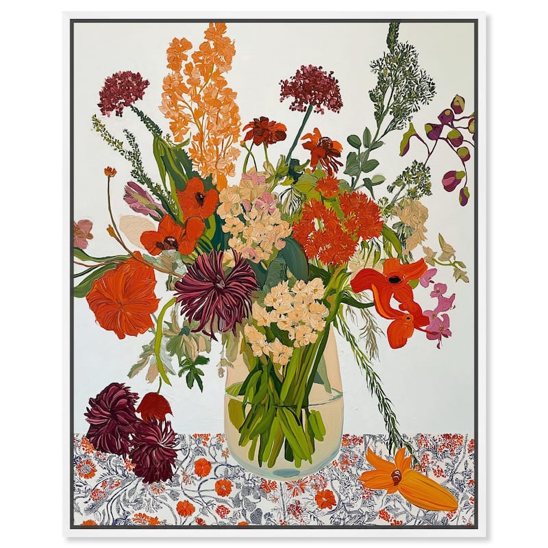 Abundant Blossom Canvas by Art Remedy - 16" x 20" - White