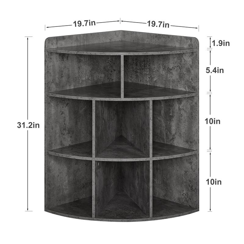 Javlergo 4-Tier Corner Bookcase, 8 Cube Triangle Bookcase Bookshelf Storage Cabinet for Home Office Bedroom Living Room