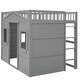 preview thumbnail 31 of 56, Full Size Solid Wood House Loft Bed with Ladder