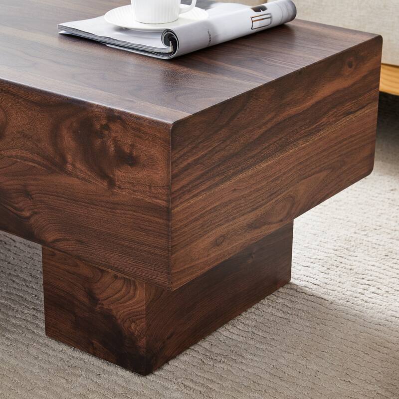 Modern Simple Walnut Colored Texture Sticker MDF Coffee Table - 43.3"x21.6"x17.2" Practical Model.Making it an ideal addition