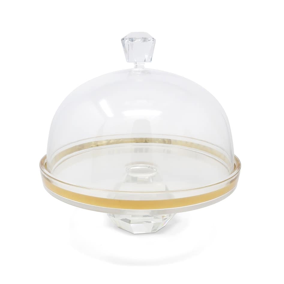 13"D Cake Dome With Diamond Base and Handle