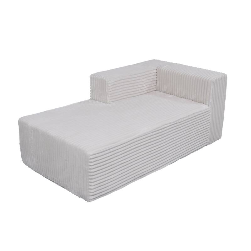 105.11" L-Shaped Chenille Sectional Sofa with All-Foam Structure, 6 Pillows and Space-Saving Design (Right Chaise)
