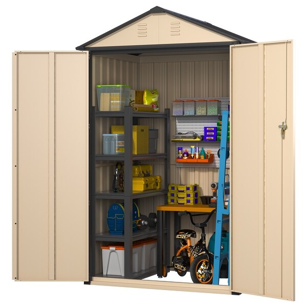 6x4x3 FT Outdoor Storage Shed,with Lockable Door for Bike, Tools