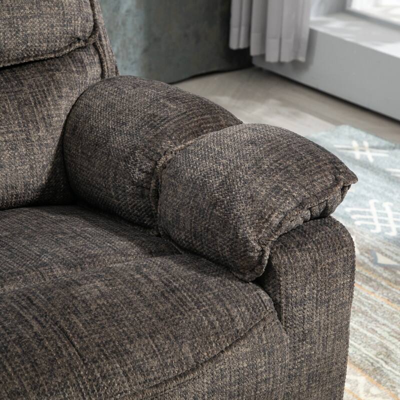Extended Footrest Comfort Chenille Power Lift Recliner with Massage and Heat