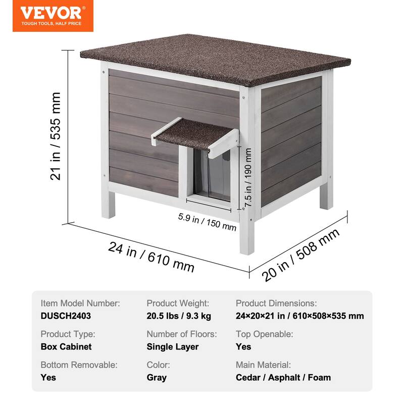 Outdoor Cat House Weatherproof Feral Cat Shelter for Multiple Cats Outdoor Wooden Cat Rabbit House