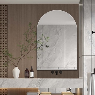 24x36 Inch Arched Bathroom Medicine Cabinet with Mirror, Metal Framed ...