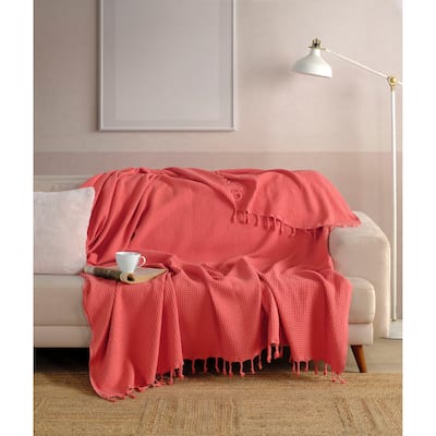 KAFTHAN Textile Waffle Plain Cotton King Coverlet